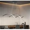Dopastore Lampadario a Sospensione LED Design Spirale Bianco Nero Lampada Moderna 3 Tonalità di Luce Dimmerabile per Interno IP20 (Nero)