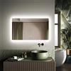 SIRHONA Specchio da Bagno, Specchi da Parete Cosmetici a LED, Antiappannamento con Illuminazione a LED Interruttore Tattile