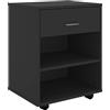 vidaXL Mobiletto con Ruote Nero 46x36x59 cm in Legno Multistrato