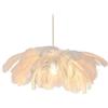 GUANSHAN Lampada a sospensione creativa con piume bianche, semplice paralume in piuma, lampada a sospensione, lampada da soffitto, lampadario decorativo per camera da letto, scale, sala da pranzo