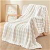 TOPCHANCES Coperta Plaid Pile Divano 160x200cm,450g/M² Tessuto A Singolo Strato Super Morbida In Pelliccia Sintetica Di Coniglio Coperta Riscaldante Per Camera Da Letto,Ufficio E Divano,Bianco