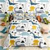 Loussiesd Set Trapunta per bambini, con motivo a dinosauri, Bedding Piumino 200x200cm, con 1 federa estivo, in morbida microfibra con 1 federa