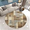 Morbuy Tappeto Salotto Rotondo Grande Pelo Corto, 3D Pittura Graffiti Stampa Grandi Antiscivolo Tondo Moquette, Soggiorno Bambini Camera,Cucina,Bagno,Domestica Decor Tappeti (160cm,Cachi)