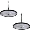 Blivrig 2PCS 200W LED Lampada Officina UFO interno 6500K Bianco Freddo con Catena & Ring, Blivrig 20000LM Lampadario Sospensione Industriale LED Alto IP65 Impermeabile, per Magazzino, Fabbrica, Dock
