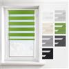 Estika Tenda a rullo giorno e notte senza forare - 40 x 150 cm - Verde - per interni, tessuto a doppio strato, semi-trasparente, fissaggio a morsetto (Klemmfix), protezione solare