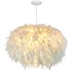 GUANSHAN 55 cm/17,8 Ellissoide Piuma Bianca Pendente Luce Paralume Piuma Plafoniera Lampadario Piuma per Soggiorno, Camera da Letto, Sala da Pranzo