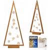 BOGATECO Albero di Natale in legno con illuminazione a LED 104 cm di altezza | Decorazione in legno inclusa | Decorazioni natalizie | 30 LED |