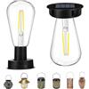 Nexoria Lampada Solare LED per Esterni - 2 Pezzi di Luci da Giardino a Sospensione con Lampade di Ricambio e Bulbi Luminosi