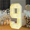 Xigner Lampada a LED con numeri illuminati 0 1 2 3 4 5 6 7 8 9 - Luce bianca calda, 10 LED, decorazione di nozze per compleanni, feste, matrimoni, vacanze, casa e bar, grande, 100 cm (9)