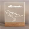 Stileitaliano luce notturna per bambini lampada led personalizzata cameretta 3d comodino notte (T-rex)