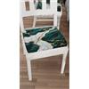 PETTI Artigiani Italiani - Cuscini Sedie Cucina Set da 2, Effetto Marmo Ottanio 40x40 cm, Coprisedie Quadrati con Elastico per Sala da Pranzo in Microfibra, 100% Made in italiani