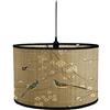 Morbuy Paralume a Tamburo in Bambù Vintage Stampa Cineserie Paralume Sostituibile per E27 Lampada da Tavolo, Lampada da Terra, Lampadario, Lampada Accessorio, Decorazioni Casa (Gazza)