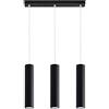 SOLLUX lighting Lampada da Soffitto - Lampada da Sospensione - in Acciaio - Lampadina LED - 3 Paralumi - Nero Lagos