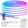 HEGEHE Striscia neon LED flessibili RGB impermeabili Dimmerabile 5V [2m] - Con controller a 44 tasti - Alimentazione a batteria,decorazioni per Natale feste compleanni matrimoni [Batterie non incluse]
