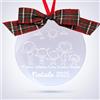 Memotak - Pallina Natale Famiglia | Decorazioni personalizzate famiglia Animali Cane Gatto NASCITA Pallina di Natale in plexiglass rifinita a mano con Fiocco Tartan e cordino (Famiglia)