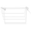 Generico Stendibiancheria Saliscendi da Parete e Soffitto, 120 x 50 cm, 6 Aste in Acciaio, Bianco, Sistema a Carrucola
