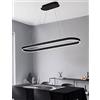 WJYCYN Lampadario ovale LED dimmerabile Luce a sospensione Tavolo da pranzo moderno Lampade da ufficio con telecomando Anello Lampada a sospensione Altezza regolabile Studio Apparecchio (L120cm, Nero)
