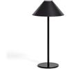 LEDKIA LIGHTING - Lampada da Tavolo LED 3W Portatile | Batteria USB Ricaricabile | Luce Dimmerabile | Design Prisma | Uso Esterno e Interno, Nero, Metallo