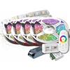 TechCore Striscia LED RGB+NW RGBW da 20 m, 24 V, 5050 SMD, RGB + bianco freddo, 1200 LED, 60 LED/m + controllo con telecomando RF Touch + alimentatore di rete Slim da 24 V, 12,5 A, 300 W
