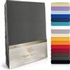 Moon Luxury lenzuolo sotto con angoli elasticizzati, Jersey Stretch 230 G/M² per acqua letti, materassi e tradizionali materassi, Cotone, Anthrazit, 200x220-220x240