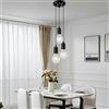 FDOIUTU 3 Luci Lampade a Sospensione, LED moderno Lampada illuminazione interna,E27 Metallo Lampada a Sospensione,Lampada a Sospensione Industriale,per Camera da Letto, Cucina (forma-A)