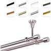 MDEKOR Bastone Per Tende 140 cm, Doppio, Acciaio Inox, Montato A Soffitto