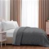 IlGruppone Trapunta Invernale Piumino Tinta Unita Double Face Caldo Piumone Prodotto Italiano Imbottitura Coperta Anallergica Traspirante - Nero-Grigio - Singola (Singola, Grigio-Antracite)