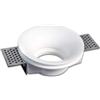 damastoreitalia Portafaretto da incasso in gesso a scomparsa, compatibile con faretti GU10, foro incasso Ø105mm, design minimalista per soffitti in cartongesso (1)