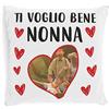 STAMPATEK Cuscino Personalizzato Festa dei Nonni - Regalo per Nonna e Mamma - Personalizzabile con Foto - Idea Regalo Compleanno - Ti Voglio Bene - Imbottitura Inclusa