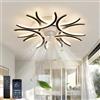 ZOMLBOF Intelligente Lampada Da Soffitto Con Telecomando, Dimmerabile Lampadario Memoria Protezione Degli Occhi Sala Plafoniera Nessuno Sfarfallio Cameretta Cucina, Nero
