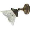 arterameferro Applique Lampada da Parete in Ottone con Ceramica Traforata Bianca