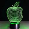 QQY Luce notturna 3D, Lampada da illusione ottica 3D colorata a LED Lampada da tavolo da tavolo con luce notturna USB a sfioramento per i regali dei bambini delle ragazze dei ragazzi (Mela)