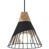 RCIDOS Lampade A Sospensione Semplici Scandinave Lampade A Sospensione retrò A Triangolo Lampadario A Testa Singola Nero Lampada A Sospensione Moderna con Gabbia in Metallo per Ristoranti Fast Food,