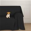 Farè - Telo Salva Divano - Copridivano IMPERMEABILE in tessuto arredo Antimacchia ideale per cani, gatti e bambini - Made in Italy | 500 x 270 cm | ARMOR nero