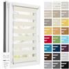 Estika Tenda a rullo giorno e notte senza forare, larghezza con incrementi di 1 cm - 65 x 150 cm - Crema - per interni, per finestre, tessuto a doppio strato, protezione solare