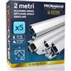 Eurocali 5x Profili Angolari da 2 metri (10mt) in Alluminio grigio per Strisce LED Schermatura Opaca ingombro max striscia led 12.1mm - 19 x 19