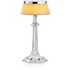Flos Bon Jour Versailles Small lampada da tavolo con struttura cromo e paralume tessuto