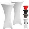 Beautissu Set da 2 tovaglie rivestimento elastico per tavoli da bar & cocktail Stella Ø80-85cm - fodera elastica tavolini per eventi e catering - bianco
