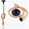 OISE ART STORE Trade Shop - Lampadario A Sospensione da 3 Mt Corda di Canapa Portalampada Attacco E27 582963 -