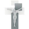 MEMORY SRL CROCIFISSO da Parete Moderno 19X27 Legno Grigio Bianco Cristo Bianco ME12102GB