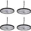 Blivrig 4PCS 200W LED Lampada Officina UFO interno 6500K Bianco Freddo con Catena & Ring, Blivrig 20000LM Lampadario Sospensione Industriale LED Alto IP65 Impermeabile, per Magazzino, Fabbrica, Dock