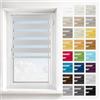 Estika Tenda a rullo giorno e notte senza forare, montaggio 2 in 1 (fissaggio a morsetto o a soffitto/parete) - 30 x 150 cm - Grigio chiaro - per interni, semi-trasparente