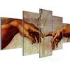 Runa Art - Quadri Creazione Di Adamo Michelangelo 200 x 100 cm 5 Pezzi XXL Decorazione Murale Design 700151a