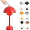 Starnearby Lampada da Tavolo LED senza Fili Ricaricabile, Lampada Fungo da Tavolo, Lampada da Comodino Touch Dimmerabile, Luce Notturna con 3 Modalità di Luminosità, Lampada Decorativa Retrò