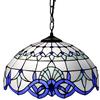 WDBZTJ ZTJ-Lighting Lampadari Barocchi Stile Tiffany, Plafoniera in Vetro Colorato Mediterraneo, Lampada A Sospensione Vintage per Camera da Letto, Soggiorno, Cucina, Isola,Bianca,40cm