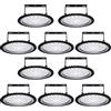 Gowtall 200W Alta Luce Della Baia, UFO Interni Lampadario 20000LM 6500K Luce Bianca, 10 Pcs LED Faretto, Impermeabile IP65 Fari Risparmio Energetico Farettoper Officine,Fabbriche, Supermercato