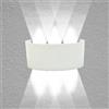 MAKA change your life quality MAKA Applique LED da Parete Interno ed Esterno Moderno 16 Watt 1600 Lumen IP65, Applique Bianco Camera da Letto Bagno Soggiorno Giardino Luce Fredda 6500K Muro Alluminio, 220V