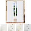 Home Tresor - Coppia Tende a Vetro | Tendine Soggiorno 2 pezzi, Cucina, Cameretta | Tendine Corte e Lunghe | Mod. Ary (80 x 150 cm., Fiori Beige)