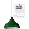 LEDSone Industrial Pendant Light Retro Chandelier Ceiling Light Vintage Lamp Ceiling Lighting Metal Shade for Restaurant Living Room Bedroom Kitchen Hallway Bar (Verde)