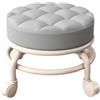 Generic Sgabello Piccolo con Rotelle per Pedicure, Girevole e Regolabile a 360°, da Toilette per Spa e Casa (Beige)